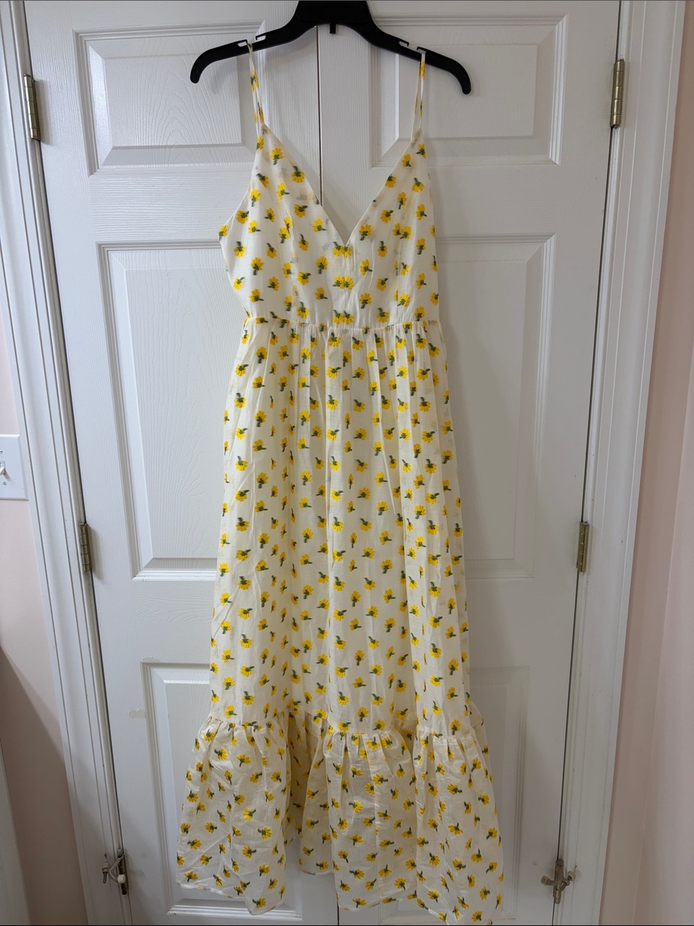 ASOS White Maxi Dress with Yellow Floral Print